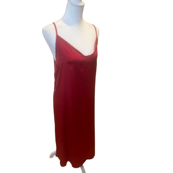 SEE YOU MONDAY LA NWT RED SATIN SLIP DRESS WOMENS SIZE LARGE - Picture 8 of 8